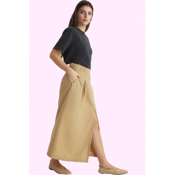 Kadın Maxi Etek Gabardin Kumaş A line Kesim Günlük Şıklık Hafta Sonu Yaz Aylarının Vazgeçilmezi