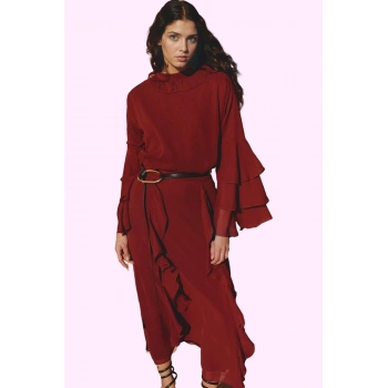 Kadın Maxi Etek Ramadan Koleksiyonu 100% Polyester Şifon Kumaş Günlük Kullanım Özel Günler