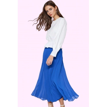 Kadın Maxi Kloş Pileli Etek Polyester Günlük Şıklık Özel Günler Yaz Aylarının Vazgeçilmezi