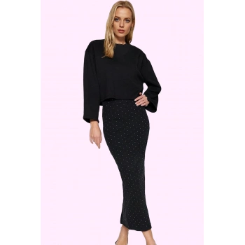 Kadın Maxi Örme Etek Renk Yüksek Bel Beli Lastikli Kemerli Günlük Kullanım Kaliteli Malzeme