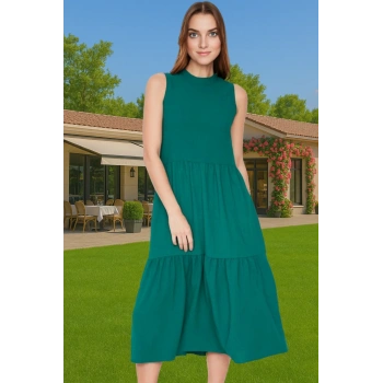 Kadın Midi Boy Shift Elbise Polyester Dokuma Kumaş Günlük Tarz Konforlu Kesim Mükemmel Uyum