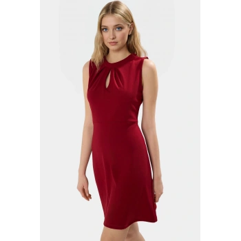 Kadın Mini A line Krep Elbise Choker Yaka Örme Yazlık Uzun Ömürlü Özenle Seçilmiş Rahat Kullanım