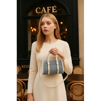 Kadın Mini El ve Omuz Çantası Örgü Dokuma Fermuarlı Vegan Deri Premium Kalite Günlük Kullanım İçin