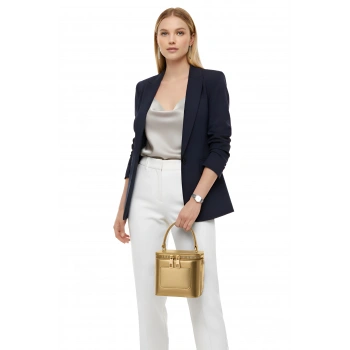 Kadın Mini Kutu Çapraz Askılı Çanta Parlak PU Deri Günlük Kullanım