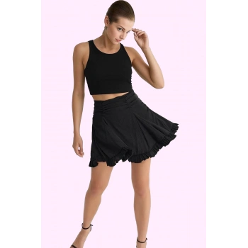 Kadın Mini Örme Etek Fırfırlı Detay Şık Gece Kombinleri Günlük Kullanım Yaz Aylarının Vazgeçilmezi