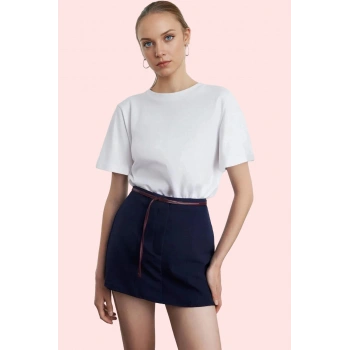 Kadın Mini Şort Etek Yüksek Bel Dar Paça Kısa Boylu Yazlık Günlük Yaz Aylarının Vazgeçilmezi