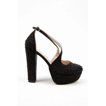 Kadın Moda Şık Gold Full Inci Zarif Tasarım Düğün Nişan Gece Abiye Ayakkabı