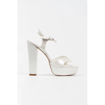 Kadın Moda Şık Sedef Cilt Klasik Ayakkabı Kalın Düğün Nişan Gece Abiye Ayakkabı