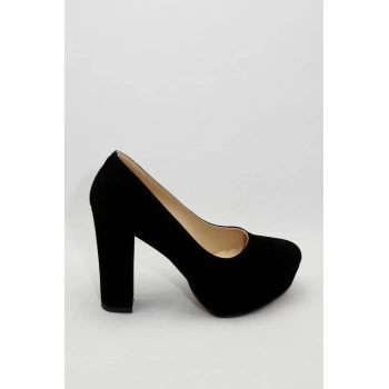Kadın Moda Şık Siyah Klasik Topuklu Ayakkabı Topuklu Düğün Nişan Gece Abiye Ayakkabı