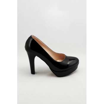 Kadın Moda Şık Siyah Klasik Topuklu Ayakkabı Topuklu Düğün Nişan Gece Abiye Ayakkabı