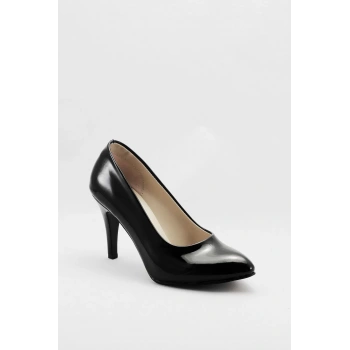 Kadın Moda Şık Siyah Klasik Topuklu Ayakkabı Topuklu Düğün Nişan Gece Abiye Ayakkabı