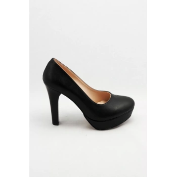 Kadın Moda Şık Siyah Klasik Topuklu Ayakkabı Topuklu Düğün Nişan Gece Abiye Ayakkabı