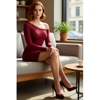 Kadın Omzu Açık Asimetrik Yaka Bodycon Uzun Kollu Mini Fitilli Örme Kışlık Elbise Modern Kaliteli