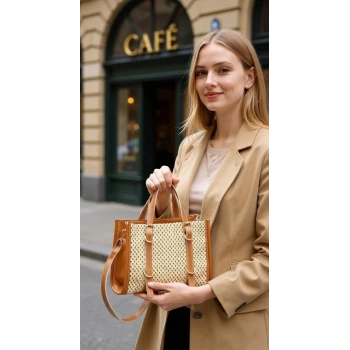 Kadın Örgü Dokulu Mini Çanta Vegan Deri Şehir Ve Seyahat Kullanımı Kaliteli İşçilik Şık Görünüm