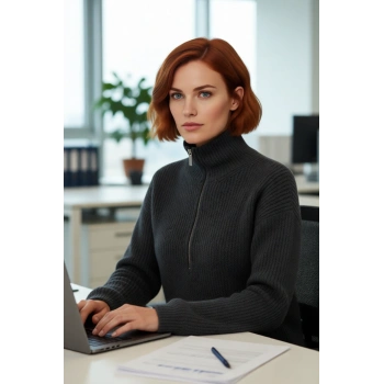 Kadın Orta Kalınlık Düşük Kol Selanik Dokuma Regular Kesim Uzun Triko Kazak Günlük Kullanıma Uygun