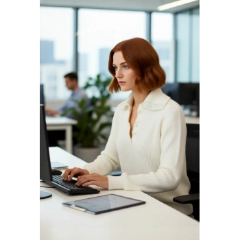 Kadın Orta Kalınlıkta Basic Devrik Yakalı Taşlı Triko Kazak Günlük Kullanım İçin İdeal Seçim