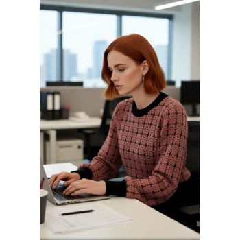 Kadın Orta Kalınlıkta Regular Kalıp Dokulu Triko Kazak Uzun Kollu Bisiklet Yaka Kış Kombinlerinin