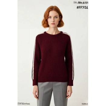 Kadın Oversize Bisiklet Yaka Reglan Kollu Kalın Triko Kazak Kışlık Günlük Şık Selanik Dokuma