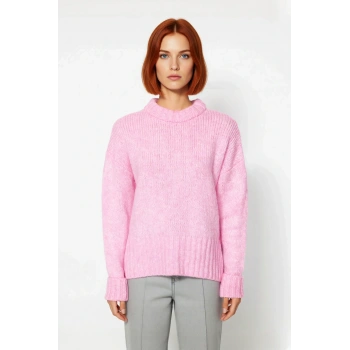 Kadın Oversize Dik Yaka Triko Kazak Yumuşak Dokusuyla Soğuk Havalarda Konfor Sunar Şık Ve Rahat