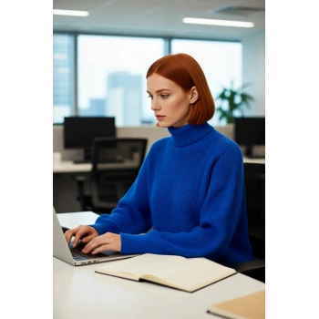 Kadın Oversize Düşük Kol Balıkçı Yaka Akrilik Selanik Triko Kazak Soğuk Havaların Şık ve Rahat