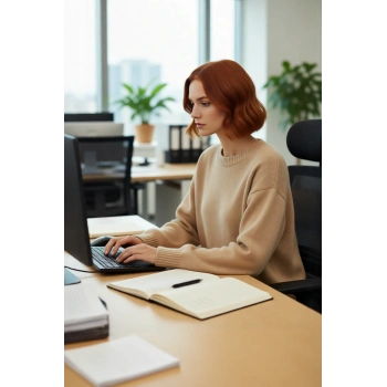 Kadın Oversize Düz Triko Bisiklet Yaka Uzun Kollu Bej Kazak Kış Ve Sonbahar Rahatlığı İçin Trendy