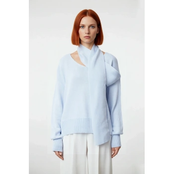 Kadın Oversize İki Parça Şal Yaka Uzun Kol Basic Triko Kazak Kış Günleri İçin Şık Ve Rahat Seçim