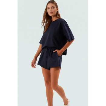 Kadın Oversize Pamuklu Şortlu Takım Rahat Yazlık Mükemmel Uyum Modern Stil Kullanım