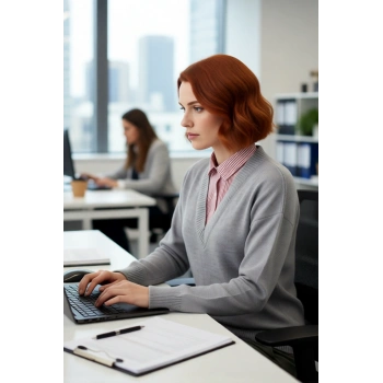 Kadın Oversize V Yaka Triko Kazak Gömlek Garnili Detaylı Sonbahar Kış Şıklığı İçin İdeal Model