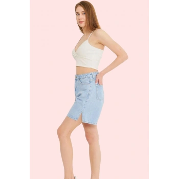 Kadın Pamuk Denim Şort Normal Bel Geniş Paça Düz Desen Günlük Stil Yaz Aylarının Vazgeçilmezi