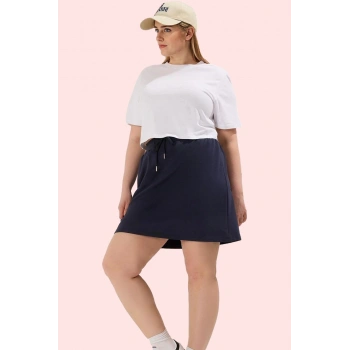 Kadın Pamuk Örme Etek Regular Boy Büyük Beden Günlük Stil Hafta Sonu Yaz Aylarının Vazgeçilmezi