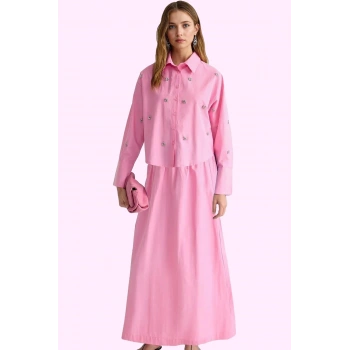 Kadın Pamuklu Terrycotton Maxi Etek Renk Rahat Kloş Kesim Günlük Yaz Aylarının Vazgeçilmezi