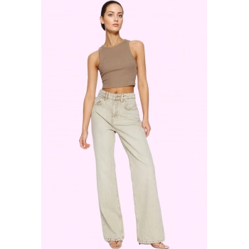 Kadın Pamuklu Wide Leg Jean Pantolon Rahatlık ve Stil Bir Arada Yaz Aylarının Vazgeçilmezi