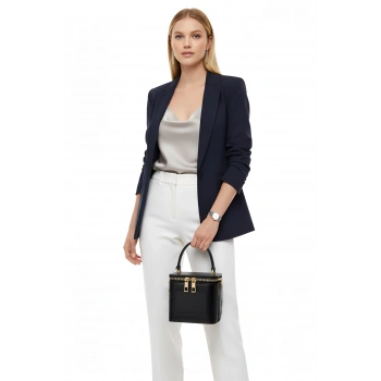 Kadın Parlak PU Deri Mini Kutu Çanta El Omuz & Çapraz Taşıma Günlük Kullanım Modern Tasarım