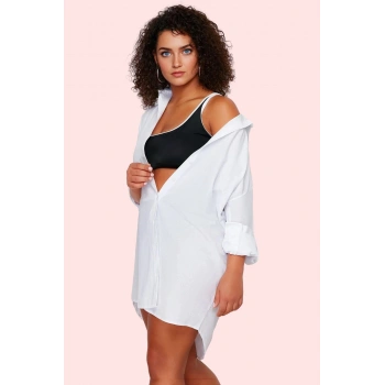 Kadın Plaj Gömleği Relaxed Fit Pamuk Dokuma Uzun Kollu Günlük Kullanım Yaz Aylarının Vazgeçilmezi