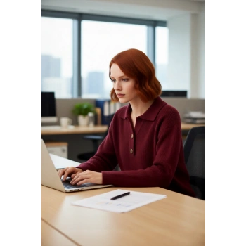 Kadın Polo Yaka Selanik Triko Kazak Rahat Regular Kalıp Kışlık Soğuk Havalar İçin İdeal Seçim