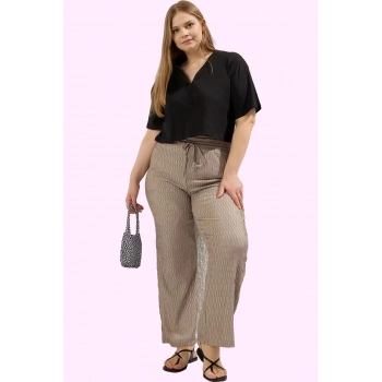 Kadın Polyester Büyük Beden Pantolon Geniş Paça Günlük Kullanım Yaz Aylarının Vazgeçilmezi