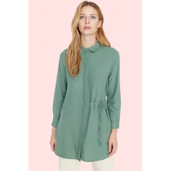 Kadın Polyester Lilyum Dokuma Gömlek Uzun Kollu Casual Stil Günlük Kullanım Modern Tasarım