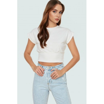 Kadın Polyester Örme Bluz Bisiklet Yaka Kolsuz Crop Yüksek Kalite Rahat Ve Şık