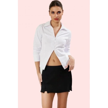 Kadın Poplin Gömlek; Düğmeli Uzun Kollu Fitted Günlük Ve İş Hayatı Yaz Aylarının Vazgeçilmezi