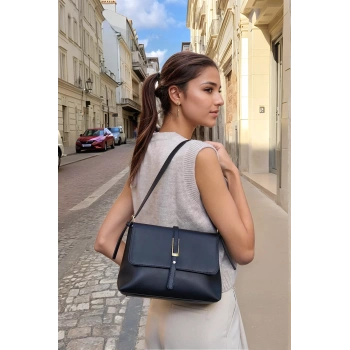 Kadın PU Deri El Ve Omuz Çantası Toka Detaylı Günlük Kullanım Özenle Seçilmiş Rahat Kullanım