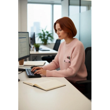 Kadın Rahat Kesim Yılbaşı Desenli Düşük Omuz Bisiklet Yaka Crop Triko Kazak Modeli Kaliteli