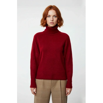 Kadın Regular Kalıp Balıkçı Yaka Reglan Kol Triko Kazak Kışlık Basic Kombinlerin Vazgeçilmezi