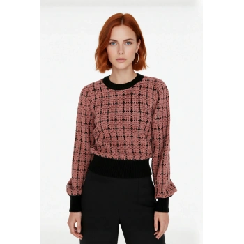 Kadın Regular Kalıp Dokulu Bisiklet Yaka Uzun Kollu Şık Triko Kazak Soğuk Günler İçin İdeal Seçim