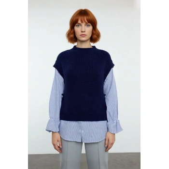 Kadın Regular Kalıp Gömlek Garnili Basic Triko Süveter Kışlık Yumuşak Dokulu Şık ve Modern Seçim