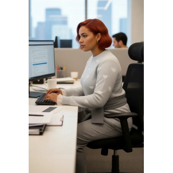 Kadın Regular Kalıp Kalp Desenli Gri Triko Kazak Uzun Kollu Günlük Kombinlerin Anahtarı Kaliteli