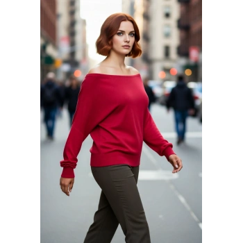 Kadın Regular Kalıp Uzun Kollu Düz Triko Kazak İlkbahar Sonbahar Günlerine Rahatlık Katar Kaliteli