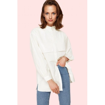 Kadın Relaxed Kalıp Uzun Kollu Dokuma Gömlek Terrycotton Günlük Yaz Aylarının Vazgeçilmezi