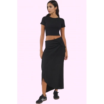 Kadın Sarong Silüetli Midi Etek; Aerobin Kumaş; Günlük Kullanım Yaz Aylarının Vazgeçilmezi