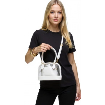 Kadın Şeffaf Mini El Ve Omuz Çantası Altın Fermuar Günlük Kullanım