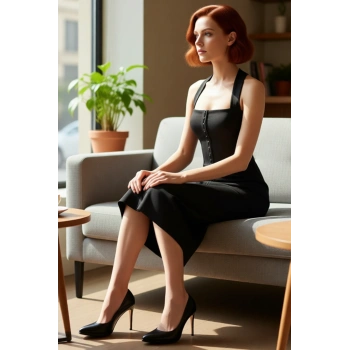 Kadın Şık Askılı Straplez Bodycon Midi Elbise Agraflı Detaylarıyla Gece Davetleri İçin Kaliteli